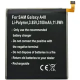 AccuCell Akku passend für Samsung Galaxy A40, Li-Polymer, 3,85V, 3100mAh, 11,9Wh, built-in, ohne Werkzeug