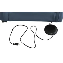 HIMOLLA Fernsehsessel 7568 Leder 77 x 104 x 85 cm Blau elektrisch