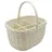 PM24 Weidenkorb Flaschenkorb Tragekorb Einkaufskorb für 6 Flaschen 40 x 30 x 30 cm weiß