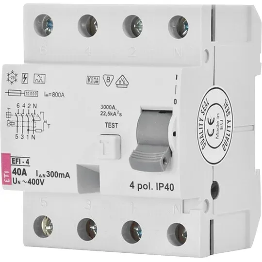 FI-Schalter EFI-4, 4-polig, 100A,300 mA, Typ A, unverzögert
