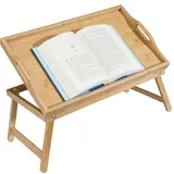 Essential Medical Supply Bambusbett und Knietablett mit hochklappbarer Oberseite, erhöhtem Rand und Griffen, Hellbraun