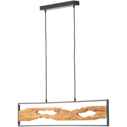 LED Pendelleuchte »Chaumont«, Breite 100 cm, 2300 lm, kürzbar, Aluminium/Metall/Holz, schwarz/holz, schwarz/holz, , 98905968-0
