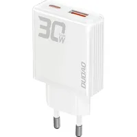 DUDAO GaN A30EU 30W USB-A / USB-C Wandladegerät Weiß