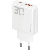 DUDAO GaN A30EU 30W USB-A / USB-C Wandladegerät Weiß