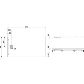 Laufen PRO 900x1700x46 - Grau