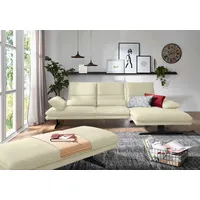 Ecksofa W.SCHILLIG "broadway, Designsofa mit tollem Sitzkomfort", beige (sahara s37), B:291cm H:94cm T:164cm, Stoff S37 (100% Polyester): Luxus-Microfaser in Lederoptik, Sofas, Sitztiefenverstellung, Kopfteil- & Seitenteilverstellung, Breite 291cm