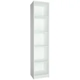 home collective Bücherregal mit 5 Ebenen Regal in matter Ausführung 39 cm breit, Standregal, mit 4 Einlegeböden, ideal für Schlafzimmer, Wohnzimmer, Flur Weiß