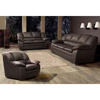 COTTA Polstergarnitur Casino, Sofa Set, 3-2-1 Sitzer, Wohnzimmer Garnitur, (Set, 3-tlg), Sessel, 2-Sitzer, 2,5-Sitzer, hohe Rückenlehne braun