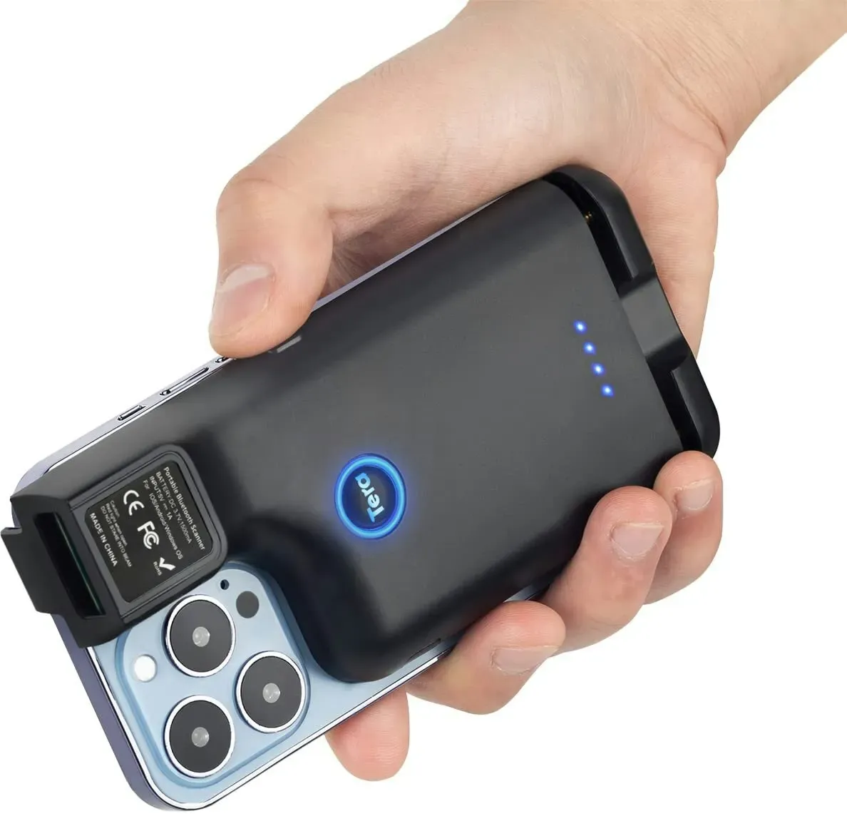 Barcode Scanner 0013 1D 2D QR Tragbarer Rückclip Wireless Drahtlos Bluetooth für Smartphone  1 Stück