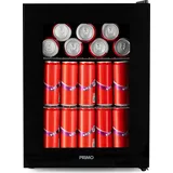 PRIMO PR193BC Getränkekühlschrank - Minibar - Mini Kühlschrank - Glastür - 33L - C - Schwarz - Schwarz