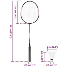 vidaXL Badminton-Set mit 2 Schlägern, Netz & Tasche