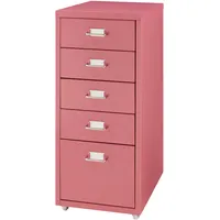 [en.casa] Rollcontainer Kökar mit 5 Schubladen 69x28x41 cm Wassermelonenrot