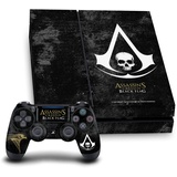 Head Case Designs Offizielle Zugelassen Assassin's Creed Grunge Schwarze Fahne Logos Vinyl Haut Gaming Aufkleber Abziehbild kompatibel mit Sony Playstation 4 PS4 Console and DualShock 4 Controller