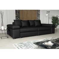 Fun Möbel Big-Sofa Big Sofa Couchgarnitur PORTER Megasofa in Stoff o. Kunstleder, inkl. Zierkissen schwarz