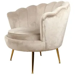 DS4U Feliz Sessel Samt Champagner/Taupe