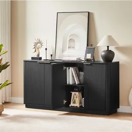 Okwish Sideboard 160 x 80 x 40 cm Schwarz