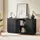 Okwish Sideboard 160 x 80 x 40 cm Schwarz