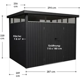 Juskys Gerätehaus Luzern 7,8 m2 Anthrazit