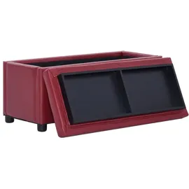 vidaXL Ottoman mit Stauraum 87,5 cm Weinrot Kunstleder