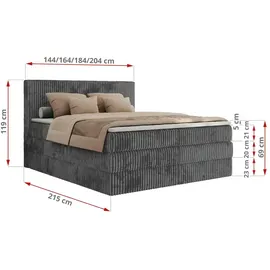 MKS Meble Tiliano King 200 x 200 cm H4 Grau