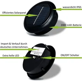 Marrakesch Orient & Mediterran Interior Marrakesch 2er Set Solarlaternen Solarlampen für außen mit Henkel aus Metall 30cm Groß | Boho Deko Outdoor Solar LED Laterne Wetterfest Swann Weiss IP65 Wasserdicht als Gartendeko im Garten