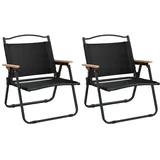 vidaXL Campingstuhl 2er Set Schwarz
