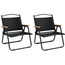 vidaXL Campingstuhl 2er Set Schwarz
