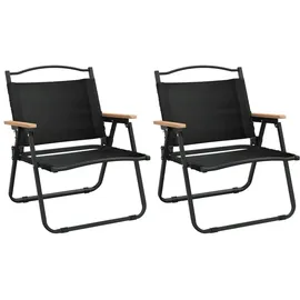 vidaXL Campingstuhl 2er Set Schwarz