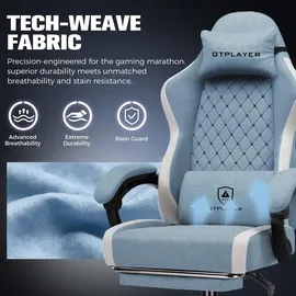 GTPLAYER Ergonomisch Stoff Blau