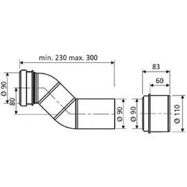 Eisenberg 58937000000 WC-Anschlussbogen 80 mm DN 90/100