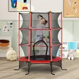 Homcom Kindertrampolin 163 x 163 cm inkl. Sicherheitsnetz Rot