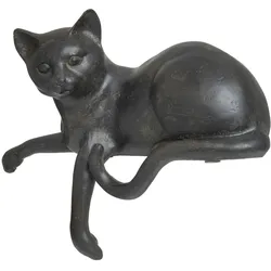 Moritz Dekofigur Figur Katze Kater liegend Kantenhocker Polyresin Antik Stil H 20 cm