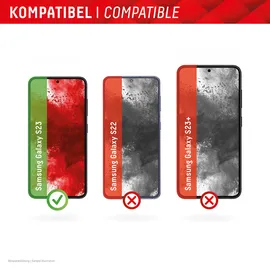 Displex Panzerglas + Schutzhülle) für Samsung Galaxy S22/S23, Eco-Montagerahmen, kratzer-resistent