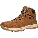Winterschuhe Herren Damen Leder wasserdichte Wanderschuhe Anti-Punktur Outdoorschuhe Schlüpfen Trekkingschuhe Casual Knöchelhohe Sneaker Walkingschuhe Arbeitsschuhe mit Fußgewölbeunterstützung - 44 EU