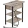 HOOBRO Beistelltisch, Flip-Top Sofatisch mit Ladestation und Ablagefläche, Schmaler Nachttisch für kleine Räume, Schlafzimmer, Wohnzimmer, Stabile, Greige-Schwarz EBG342BZ01