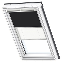 VELUX Verdunkelung Plus DFD Manuell Uni Schwarz/Weiß 3009, 94x140 cm (PK08), Aluminiumschiene,GEL,Manuell,VELUX