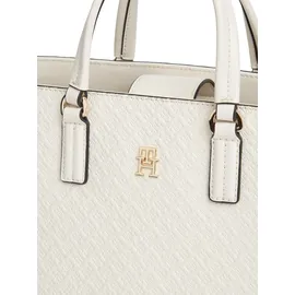 Tommy Hilfiger TH Daily Satchel Mono Umhängetasche Kunstleder Beige/Weiß