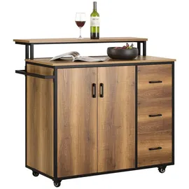 SoBuy Küchenwagen mit Arbeitsplatte Kücheninsel Rollwagen KNL02-PF