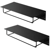 ML-Design Wandgarderobe 2er Set 60 x 30 x 15 cm Schwarz