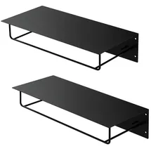 ML-Design Wandgarderobe 2er Set 60 x 30 x 15 cm Schwarz