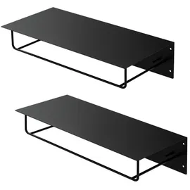 ML-Design Wandgarderobe 2er Set 60 x 30 x 15 cm Schwarz