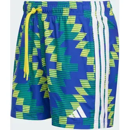 adidas Football-Inspired Graphic Badeshorts Bright Yellow/White S