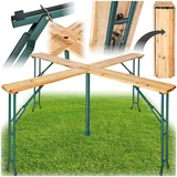 Tectake Quattro Stehtisch 241 x 241 x 103 cm braun klappbar