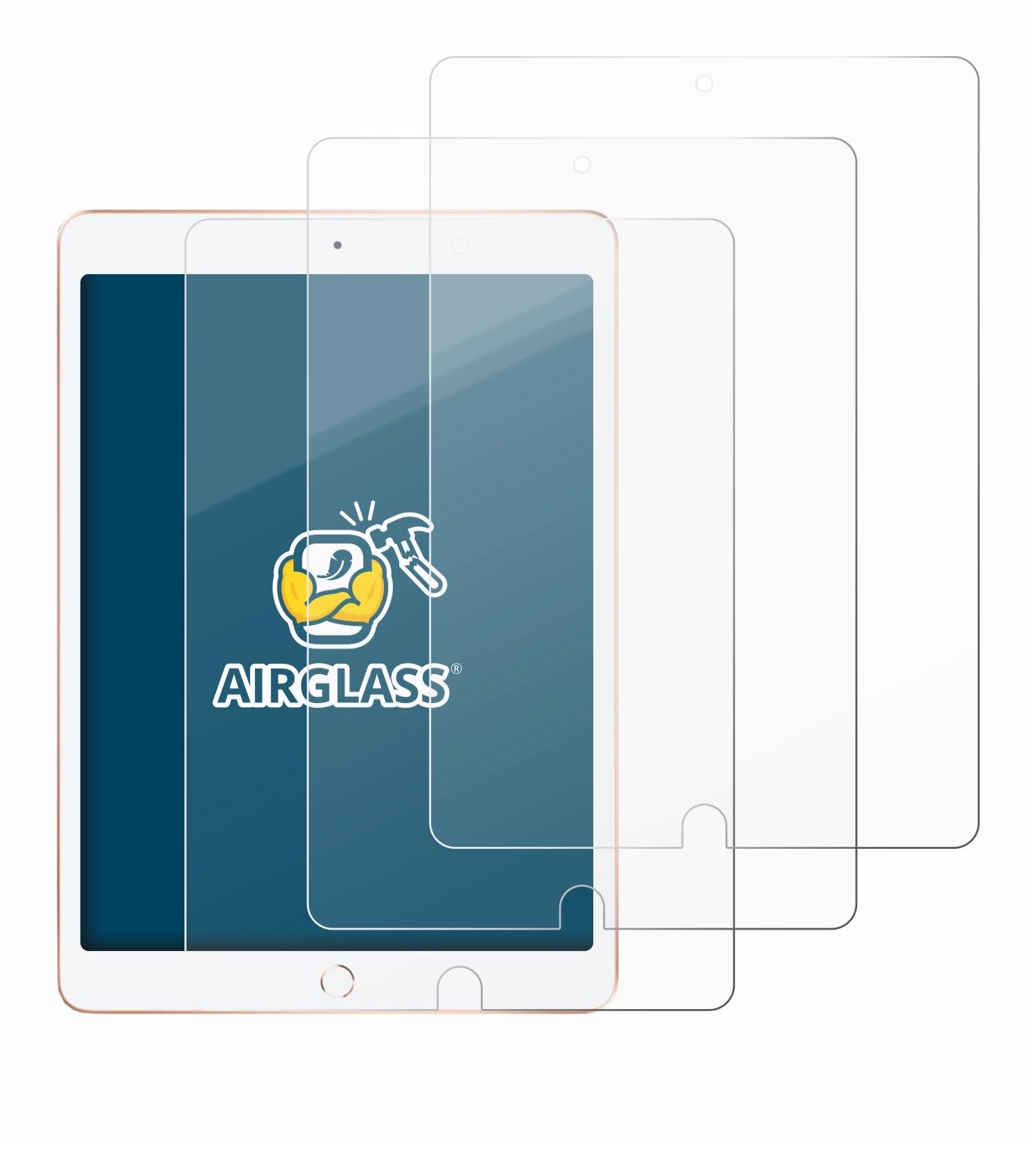 BROTECT Panzerglasfolie für Apple iPad 10.2" WiFi 2020 (8. Gen.) (3 Stück) Schutzglas Schutzfolie [Extrem Kratzfest 9H, Anti-Fingerprint