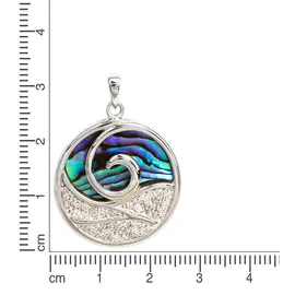 VIVANCE Kettenanhänger Abalone und Zirkonia weiß 925