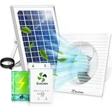 Outdoor Solar Fan Power Bank, wasserdichte Panel 12 V Kabel 4,5 m, Gartenhaus -Zubehörgartenschuppen, Hühnermaterial, Camping (150 mm)
