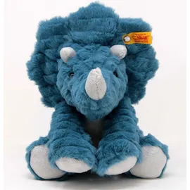 Steiff 087806 - Dixi Triceratops, sitzend, petrol/grau, Dino, Plüsch, 28 cm