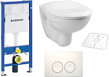 WC Set Renovierung, inkl. Geberit Duofix Vorwandelement, WC mit WC-Sitz, Delta Betätigungsplatte