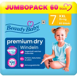 Beauty Baby Premium Dry Windeln Größe 7 XXL 15+ kg