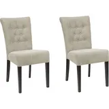 Esszimmerstuhl HOME AFFAIRE "Queen BESTSELLER", beige (creme, wenge), B:46cm H:93cm T:64cm, Polyester, Stühle, Esszimmerstuhl, Polsterstuhl mit Knopfheftung, 2er, 4er oder 6er Set